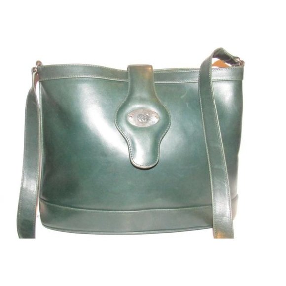 Gucci Britt Forest Green Gold Leather Shoulder Bag Bucket Style Satchel - Picture 6 of 11